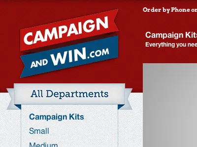 Campaign and Win blue red texture website white