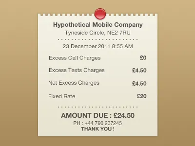 Receipt bill javascript receipt ui