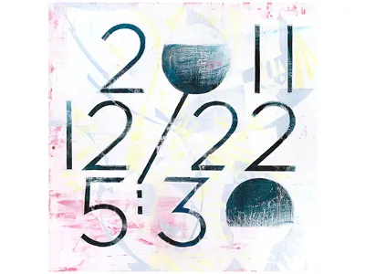 Winter Solstice Final art design hand lettering holiday music numbers pagan painting