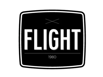 Flight Retro 02 black flight rectangle retro type white