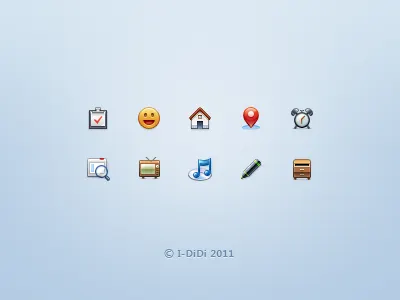 Icons 22px check clock emoticon home icon lbs markpen music search tv ui