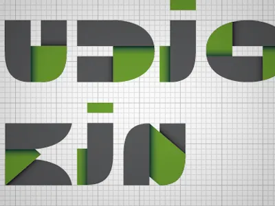 Typography display geometric graph gray green grid typography