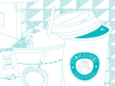 Coffee town coffee drawing illustration