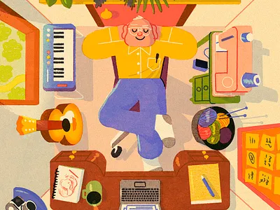 A Room of One's Own - i2i Art Inc. - © Drew Shannon aerial colorful conceptual contemporary editorial graphic i2i art illustration illustrator