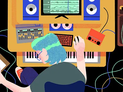 In the Mix - i2i Art Inc. - © Drew Shannon colorful contemporary editorial graphic i2i art illustration illustrator