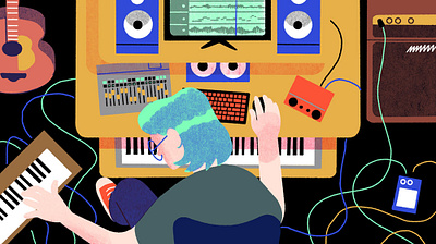 In the Mix - i2i Art Inc. - © Drew Shannon colorful contemporary editorial graphic i2i art illustration illustrator