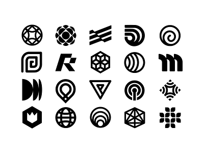 Unused logos from 2024 black branding collection d logo geometric logo m logo mark simple unused