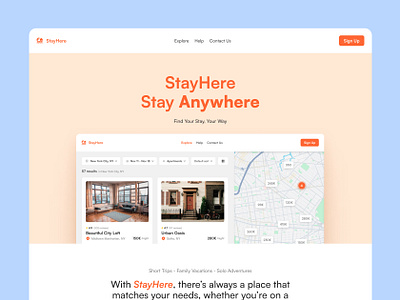 StayHere - Travel Booking Website & App app design booking ui web design