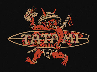 "Hungry for Adventure" for Tatami Fightwear design graphic design illustration illustration studio japanese illustration japanese tattoo logo no ghost stories oni demon tropical