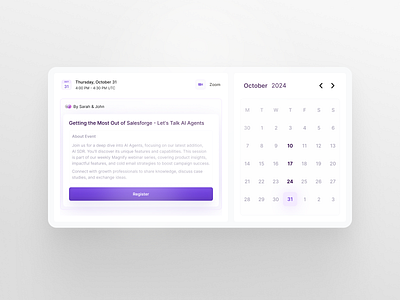 Calendar Widget calendar design interface ui ui design ux ux design uxui web widget