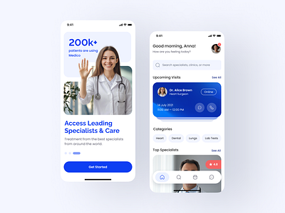 Healthcare Mobile App Design app clean design feedback healthcare home screen inspiration minimal onboarding product ui ux