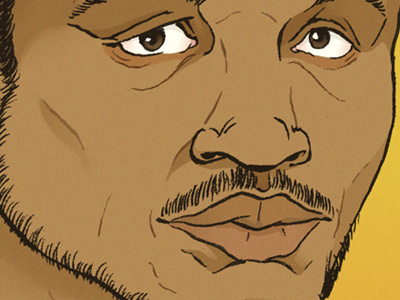 Joe color digital illustration ink portrait