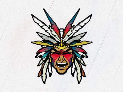 Angry Aztec angry arrrrrgh!!!! aztec face logo man vector