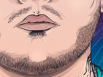 Johhny J. detail hair illustration music portrait producer rap skin vector