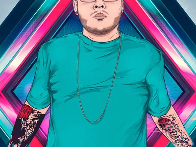 Johnny J. artwork color illustration music portrait tattoo