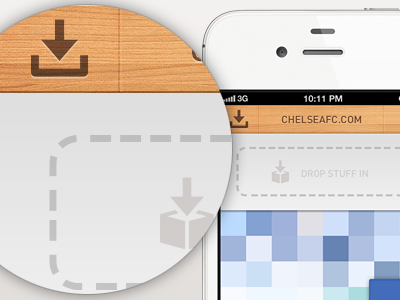 Drag and drop adobe button cubes design drag drop ios ios5 iphone lighting minimal pattern texture ui ux wood wooden