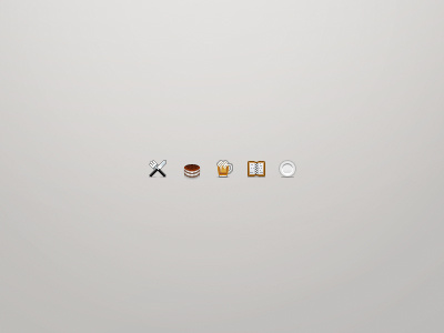 Restuarant Icons beer cake fnk menu plate