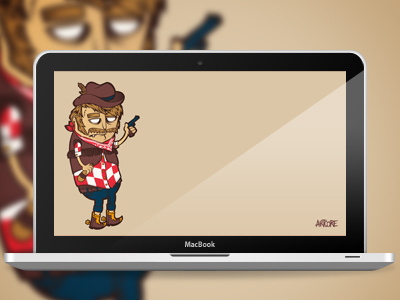 Cowboy wallpaper artcore beard brown cowboy gun illustration leather saloon sheriff texas