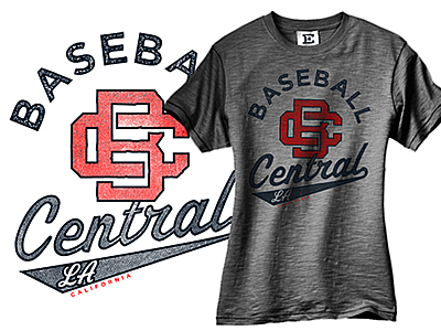 Baseball Central baseball faded retro sports t shirt vintage