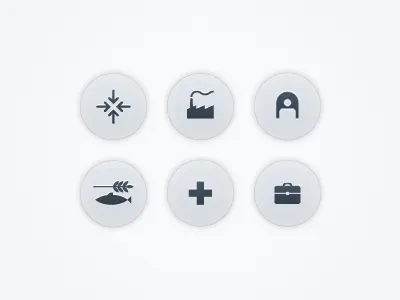 Some icons blue circular iconic icons light monochrome