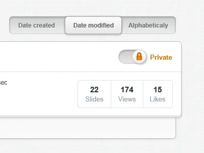 List app button filter list sort switch ui web
