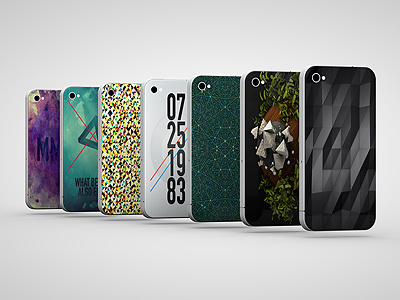 Various iPhone4S Skins 3d c4d cinema 4d iphone render rendered skin