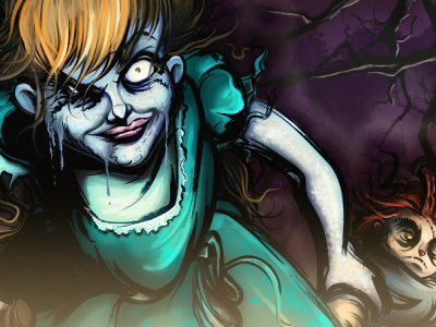 Little Princess & Dolly character design comic illustration magic painting science fiction