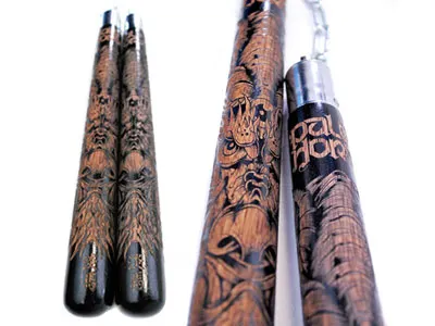 Laser Engraved ‘Dragon’ Nunchucks laser engraved dragon ninja nunchucks weapon