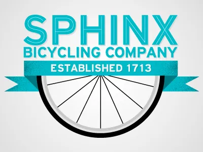 Sphinx Bicycling Logo 1 bicycle bike logo retro sphinx texture type typography vintage wheel