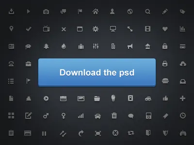 Mini glyphs (12 px) - Free PSD 12px dowload free glyphs icons mini path pixel psd shapes vector