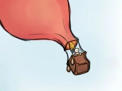 A Strong Wind balloon hot air illustration lost sketchbook pro