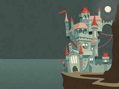 Castle castle illustration moon