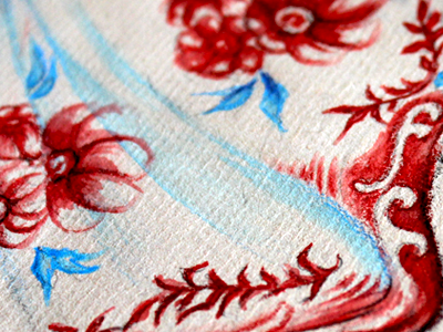 Dress Illu - detail illustration red sketch watercolor