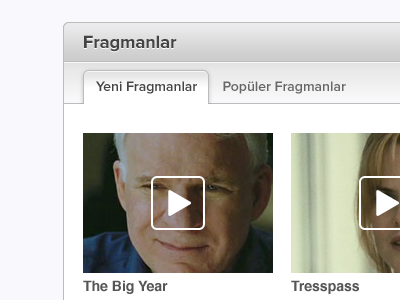 Tabs button grey tab white