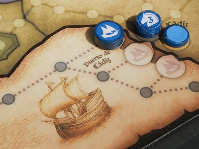 La Corona board game game illustration items map