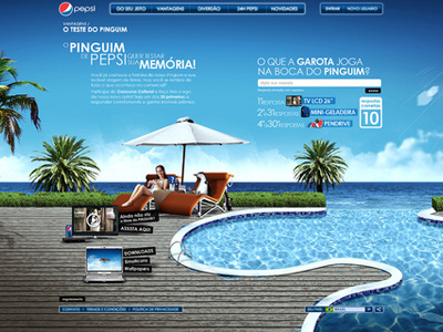 Pepsi . Proposta Concurso Cultural Pinguim club penguin pepsi swimming pool