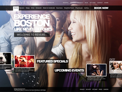 Revere full screen hotel html5 website