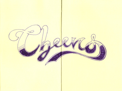 Cheers illustration lettering moleskine typography