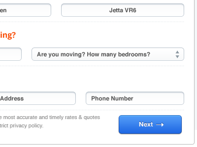 Just a little baby form blue button clean form input fields ui ux white