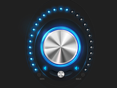 Volume Control X3 blue carl control cool design glass grey interface plastic resources techno volume web white