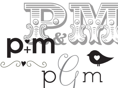 wedding misc bird heart monogram plus script wedding