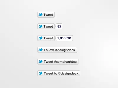 New Twitter Buttons button follow button freebie psd tweet tweet button twitter ui