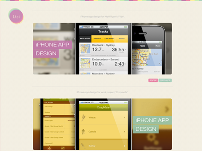 Portfolio (work in progress) iphone portfolio website