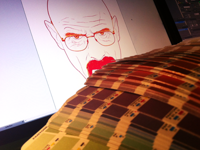 Mr. White Portrait - Choosing Colours breaking bad cmyk color colour mr. white pantone progress rebound vector