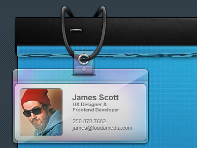 Louda - Temp Page - ID Badge badge blue blueprint clean dark depth gui id interface splash string texture ui