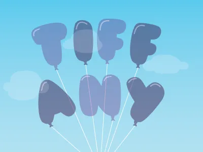 Tiffany balloons blue illustration purple sky tiffany typography