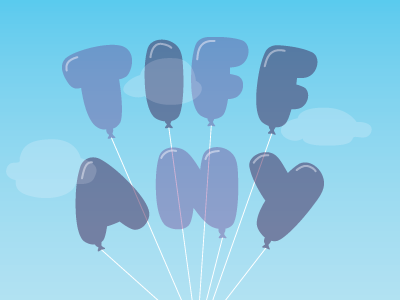 Tiffany balloons blue illustration purple sky tiffany typography