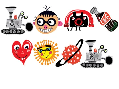 Icons coke heart icons phone planet