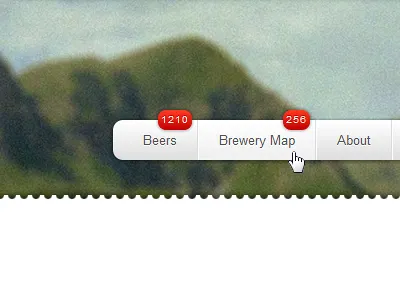 Navigation with Counts beer border brewery count counter css css3 dynamic gradient nav navigation notification radius vintage