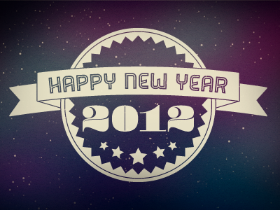 Happy New Year 2012 digital illustration typography vector